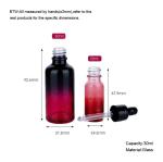 Glass Cosmetic Dropper Bottles 30ml Round Clear Red Essential Oil Sample Bottles