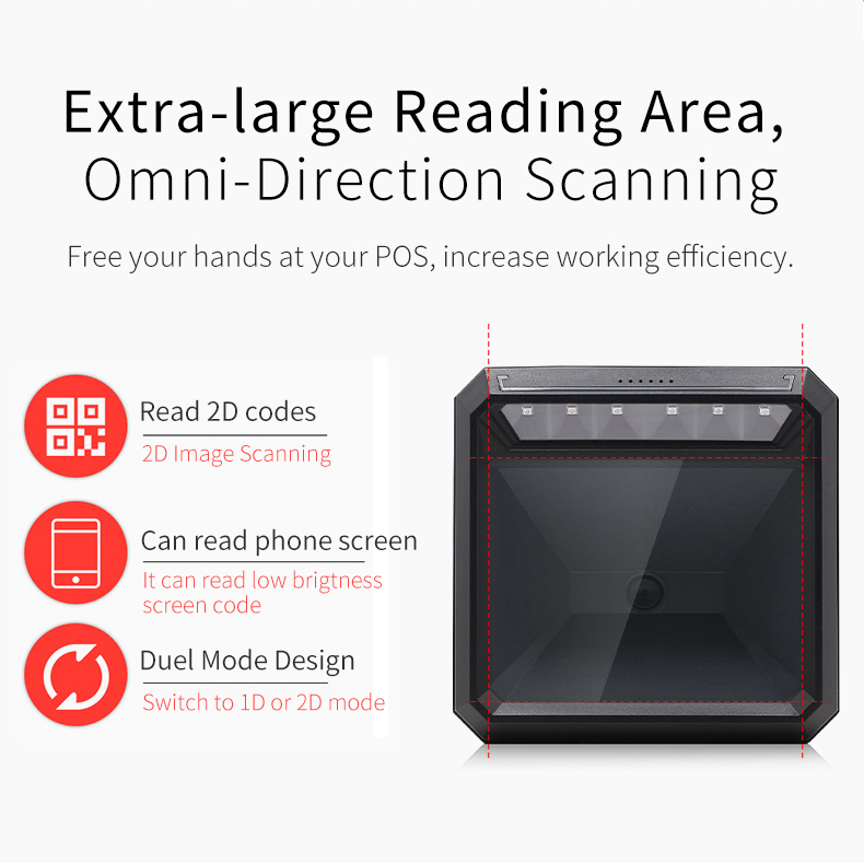 User-Friendly and Versatile Desktop Type USB Barcode Scanner for Convenient Scanning