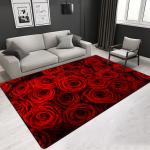 Aesthetic 3D Modern Figure Flower Pattern Artistic Living Room Carpet Hotel Area