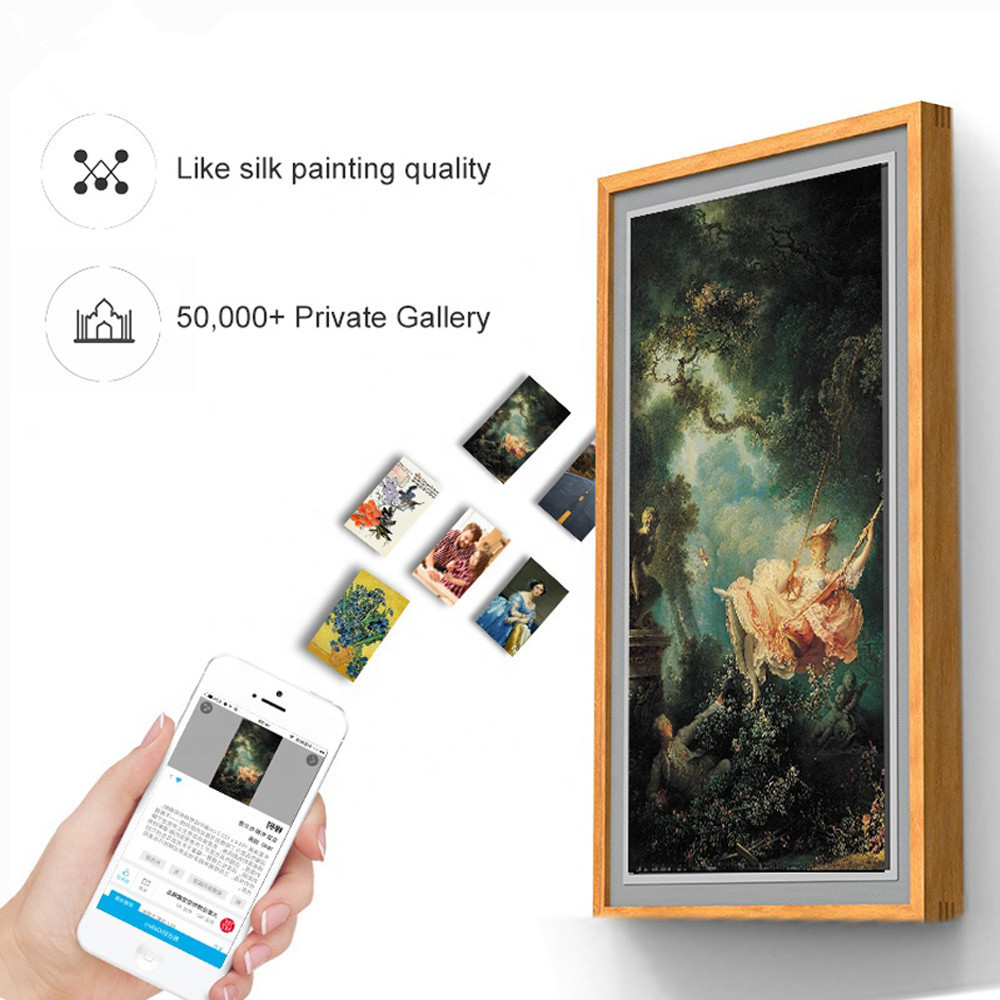 UHD 65 Inch Large LCD LED TFT Wall Mounted Advertising Display With Wood Frame
