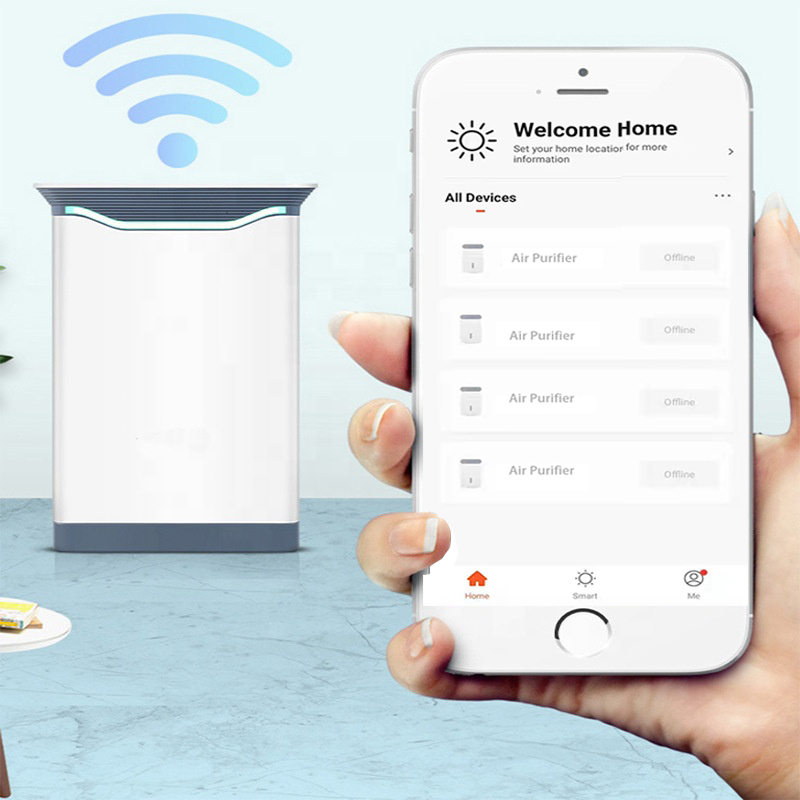 Homefish OEM Purificateurd Air H12 Filter Scrubber UVC Light Hepa Wifi Air Purifier Household Air Cleaner