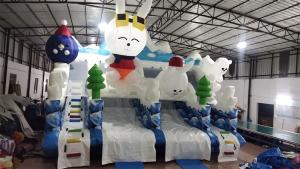 Quality Attractive Ice Theme Kids Bouncy Castle With Rabit Inflatable Slide wholesale