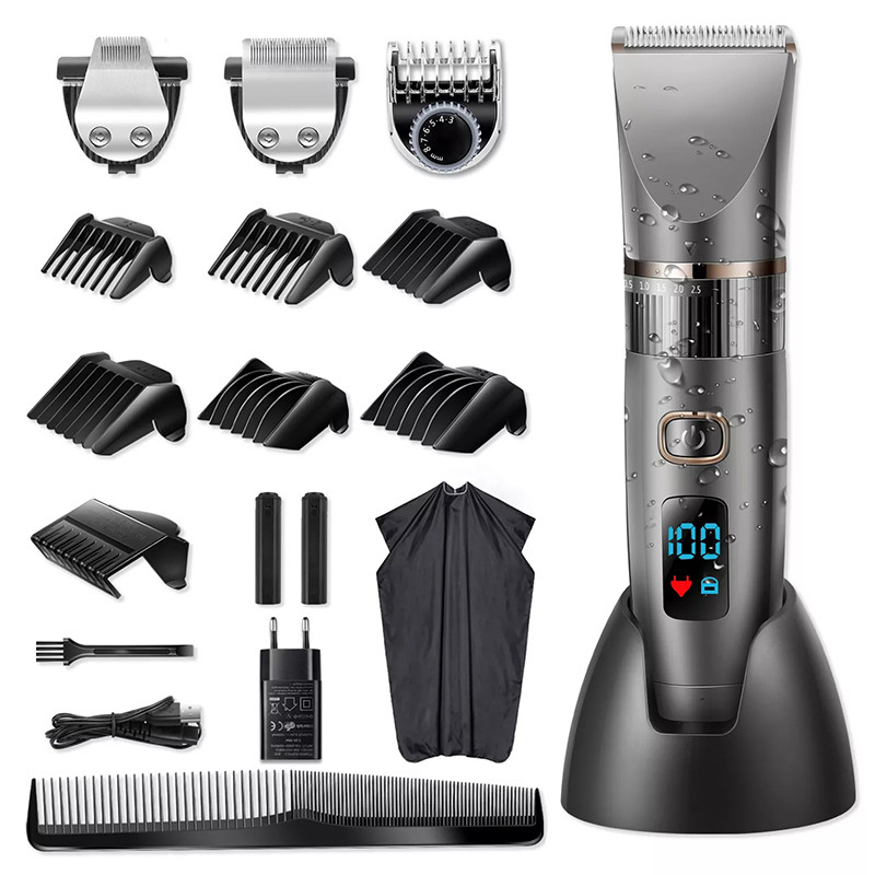 Professional Barber Shop Hair Clippers , Li Ion Battery Electric Hair Trimmer