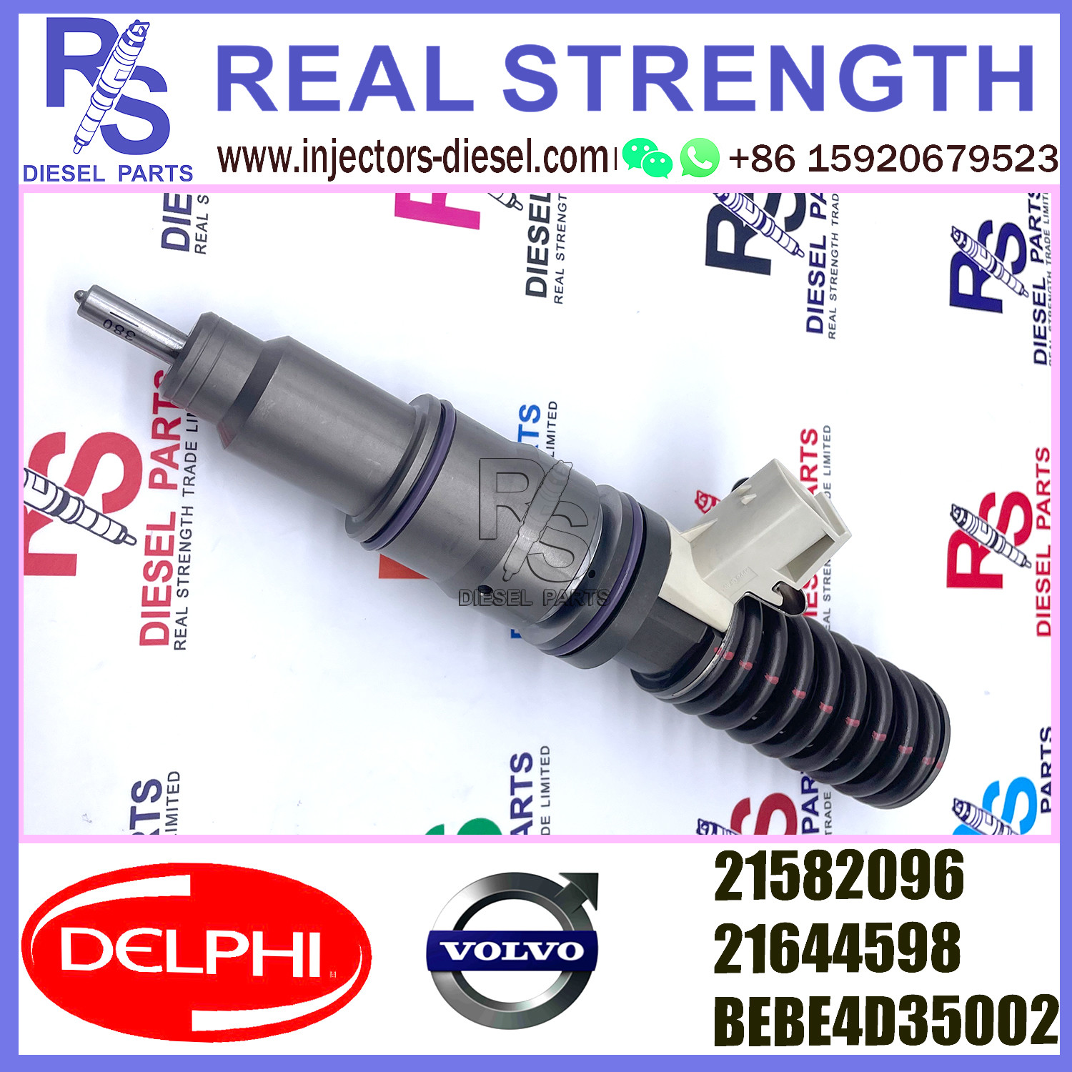 DELPHI 4pin injector 21582096 Diesel pump Injector V-O-L-V 21582096 21644598 BEBE4D35002 E3.18 for RENAULT 11LTR EURO3 HI