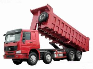 371hp Howo 8x4 tipper truck / dumper truck HW76 cab with one berth 7m length