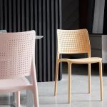 Stackable Outdoor Dining Chair in Colorful PP Plastic Material for Modern Home