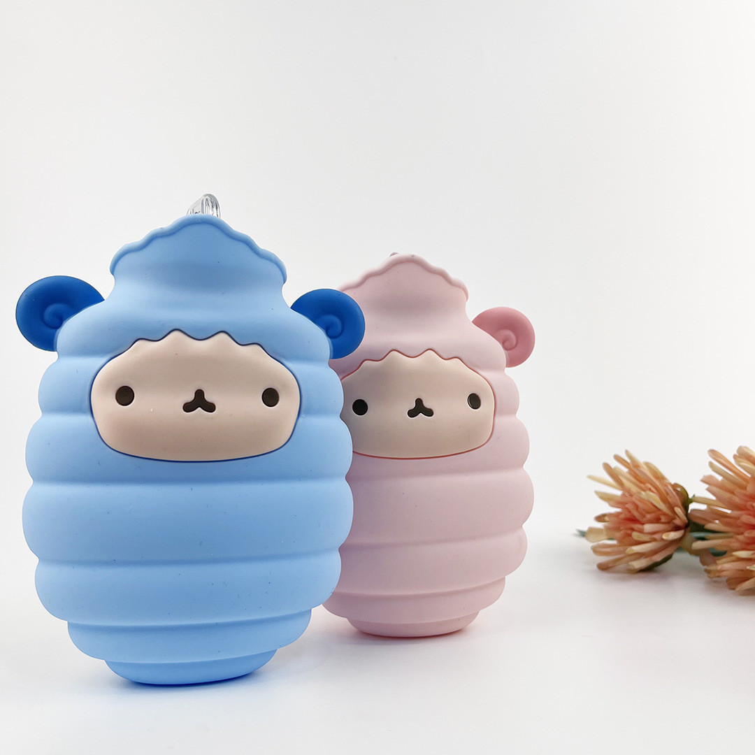 Cartoon Hot Water Bag Bottle With Screw Cap Shoulder Hand Feet Warmer Hot Compress And Cold Therapy For Women Kids Gifts