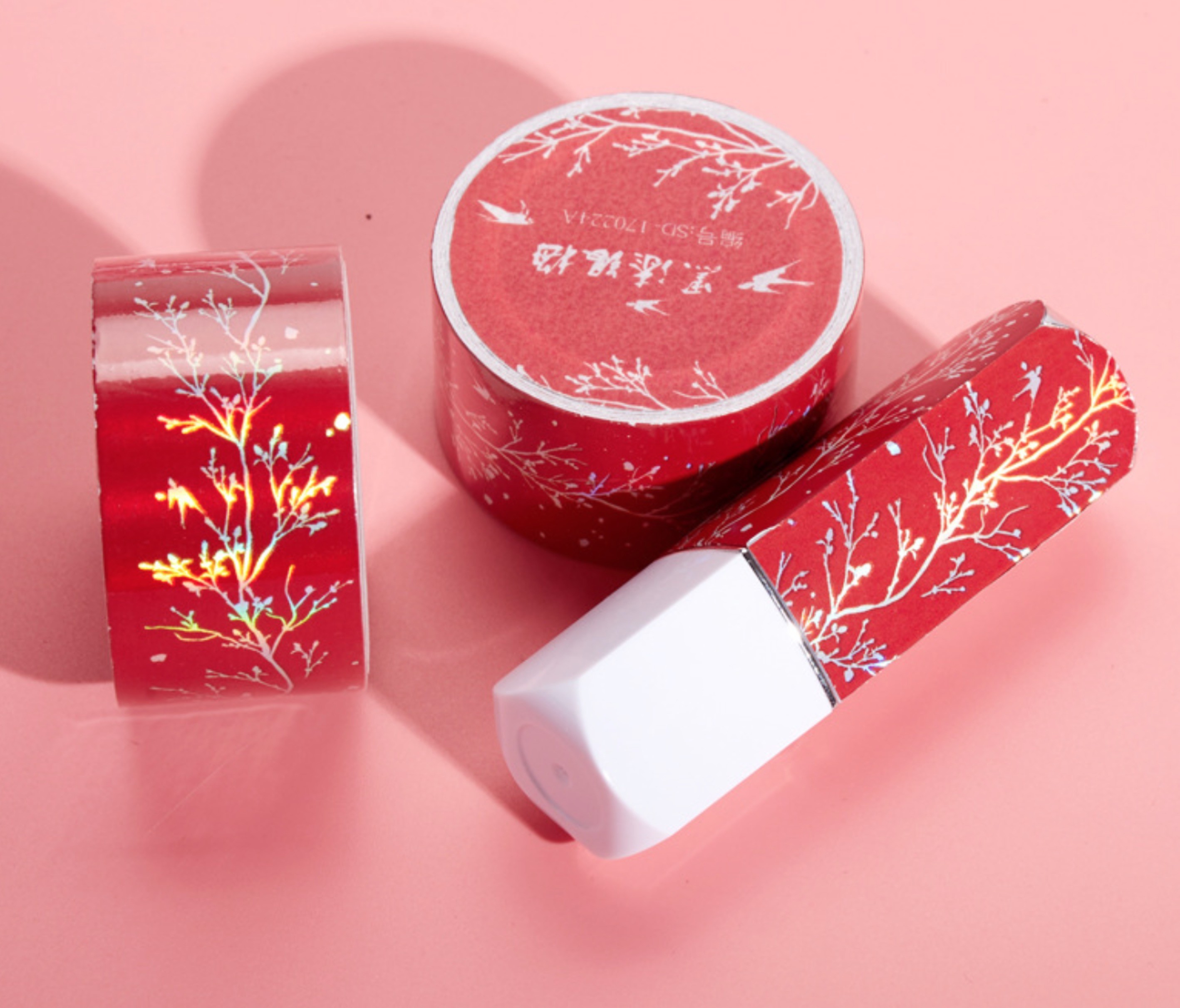 Customize Printing Waterproof Vintage Floral Custom Printed Washi Tape for Lipstick DIY Decoration