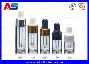 Quality 4ml / 5ml Dropper Bottle Glass Vials With Screw-On Cap For Storing Pharmacy Oils wholesale