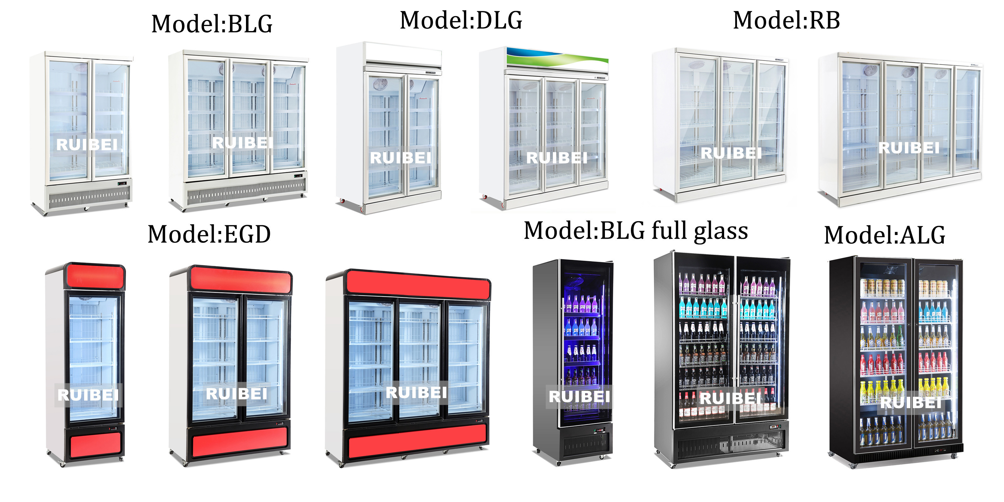 Glass Door Upright Display Freezer with CE