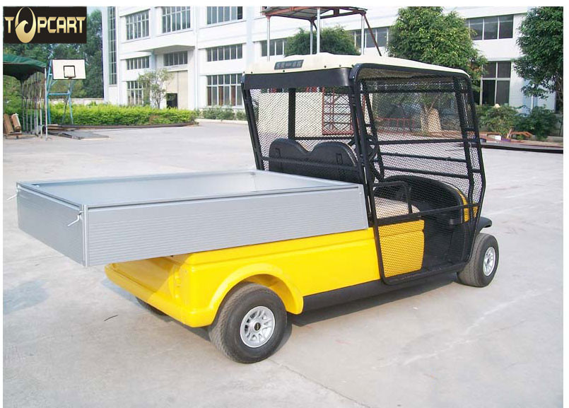 Electric Powered Utility Golf Cart 2 Passenger With Rear Cargo Bed