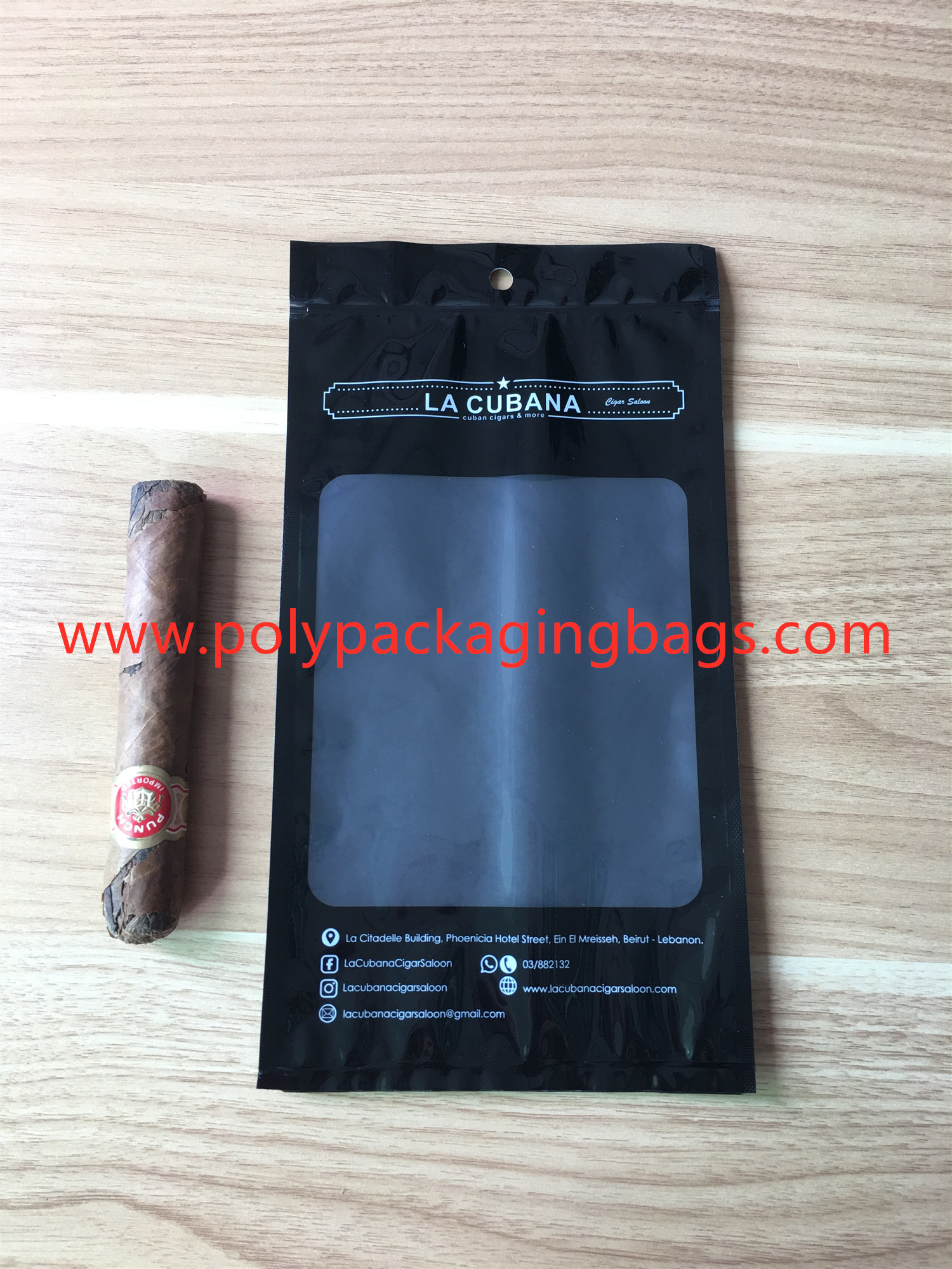 Black Classic Moisturizing Fresh Cigar Humidor Bags Size W140xL250mm