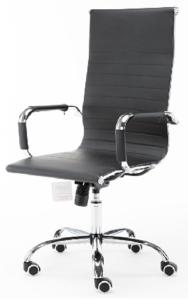 Quality PU Leather Upholstery Padded Armrests Ergonomic Gaming Desk Chair 350mm Chrome Base 100mm Pneumatic Lift 200 Lbs / 90kg Capacity Chrome Frame wholesale