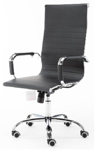 PU Leather Upholstery Padded Armrests Ergonomic Gaming Desk Chair 350mm Chrome