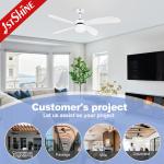 110-240V/50Hz-60Hz Input Voltage Smart Remote Control Ceiling Fan White Plywood