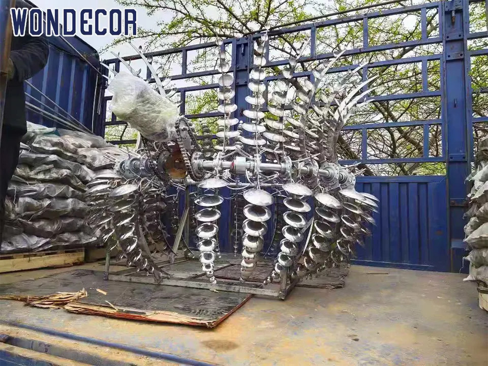 Large Forged Metal Sculpture 300cm Metal Kinetic Wind Sculpture