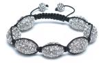 Adjustable Shamballa Bracelet, Crystal Rhinestone Rice Beads