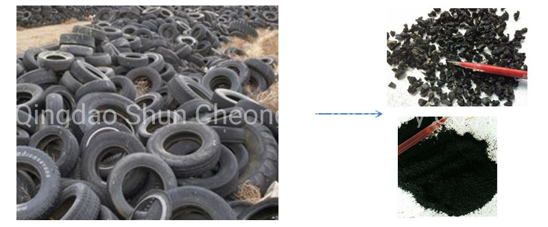 Customizable Rubber Powder Making Machine / Waste Tire Recycling Production Line