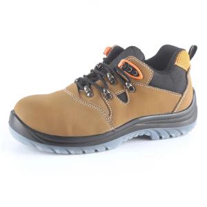 Quality Nubuck Leather Construction Safety Shoes Yellow With Steel Toe And Tpu Outsole wholesale