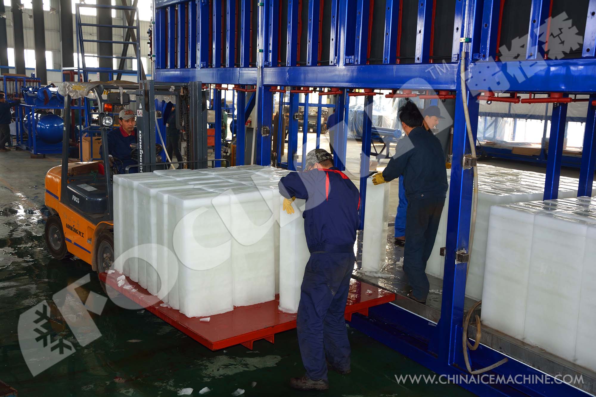 25 Tons Daily Capacity Block Ice/Hielo en Bloque Machine with High Speed and Efficiency