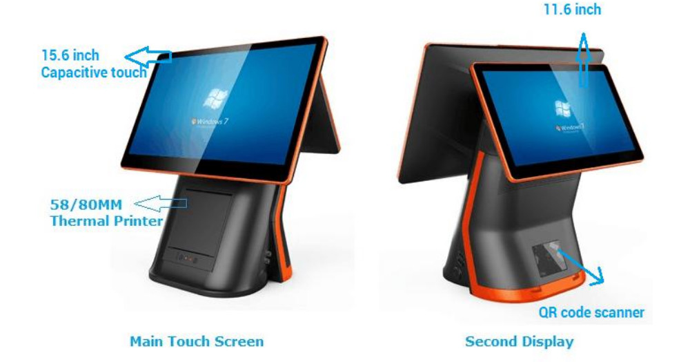 Stylish RK3288 android Restaurant Pos System With Kitchen Printer 1920*1080