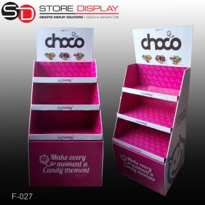 Quality bespoke chocolate floor display shelf stand with three tiers wholesale