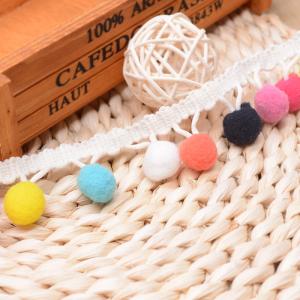 Quality High Tenacity 3cm Pom Pom Ball Chain Lace Trim wholesale