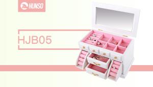 Quality Tall Girls Standing Jewelry Box Wooden High Capacity Exquisite Mirror Necklace Holder wholesale