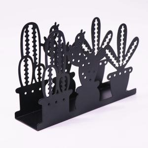 Quality Tabletop Cactus Design Metal Napkin Holder Standard Size For Restaurant / Hotel wholesale