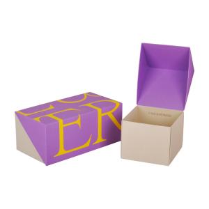 Quality Purple Beige Cardboard Cake Box , Paper Cake Containers With Hot Stamping Logo wholesale