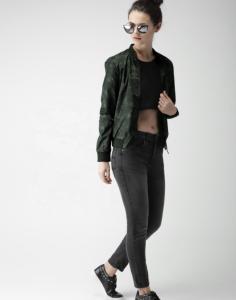 Quality Military Camo Denim Sports Track Jackets Women Track Camouflage Denim Jacket wholesale