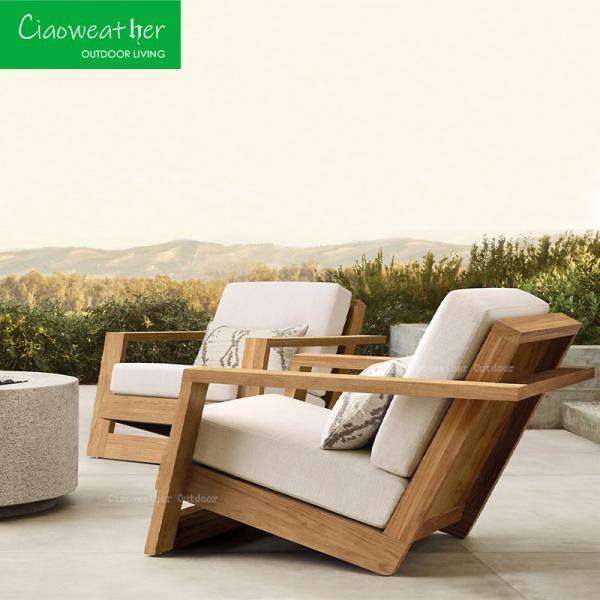 Mail Packing Teak Wood Garden Chairs and Sofa Set for Modern Design Outdoor
