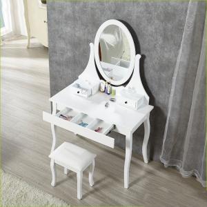 Quality Noble White Solid Wood Tripod With Mirror 62.6INCH Bedroom Dressing Table wholesale