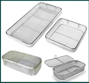 Quality Medical Grade Stainless Steel Mesh Tray With Drop Handles For Washing Or Sterilization wholesale