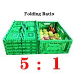 600x400x180mm Collapsible Plastic Storage Crate Reusable Packaging Foldable