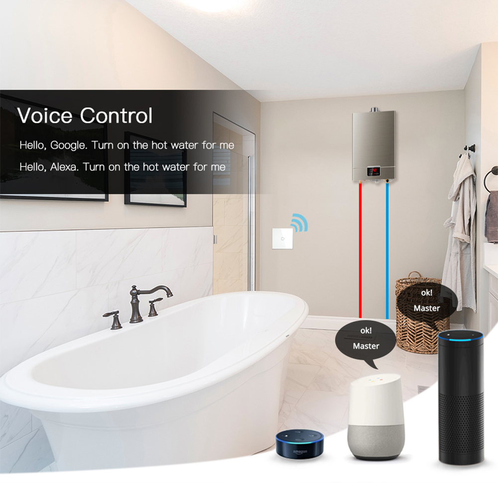Smart Home System EU UK 20A Tuya Alexa Google Siri Voice Remote Control WiFi Water Heater Smart Switch