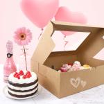 12x12x12 Kraft Paper Custom Cupcake Packing Cake With Clear Window