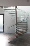 Spiral Staircase VH03S Spiral Stainless Steel Stair Tread Beech Curved Glass