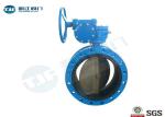 Concentric Double Flanged Butterfly Valve Cast Steel Made Gearbox Actuated