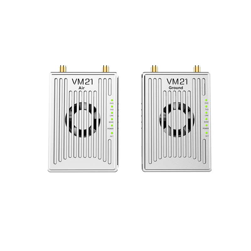 VM21 Video&Data&RC link supports three frequency bands and can transmit 10km Ground-to-Air with Mesh networking.