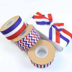 Ink Printed Polyester Grosgrain Ribbon By The Yard Customized Logo