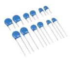 11mm 1000pF Ceramic Disk Capacitor , Small Blue DC 1kv Ceramic Capacitor