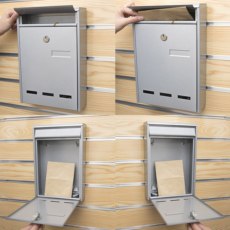 Wall Mounted Outdoor Letterbox Waterproof Durable Residential Steel Mailbox