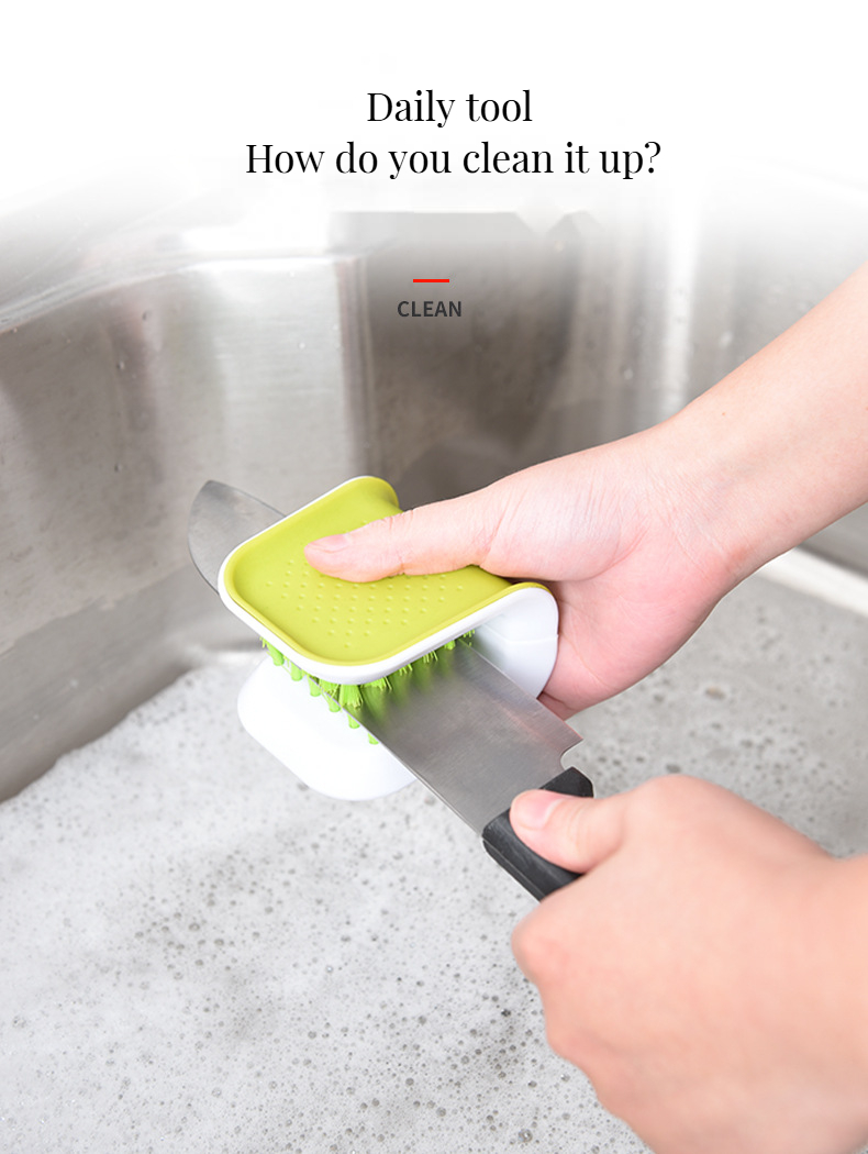 Customized Size Multi Functional Blade Brush for Department Stores Cutlery Cleaner Brush