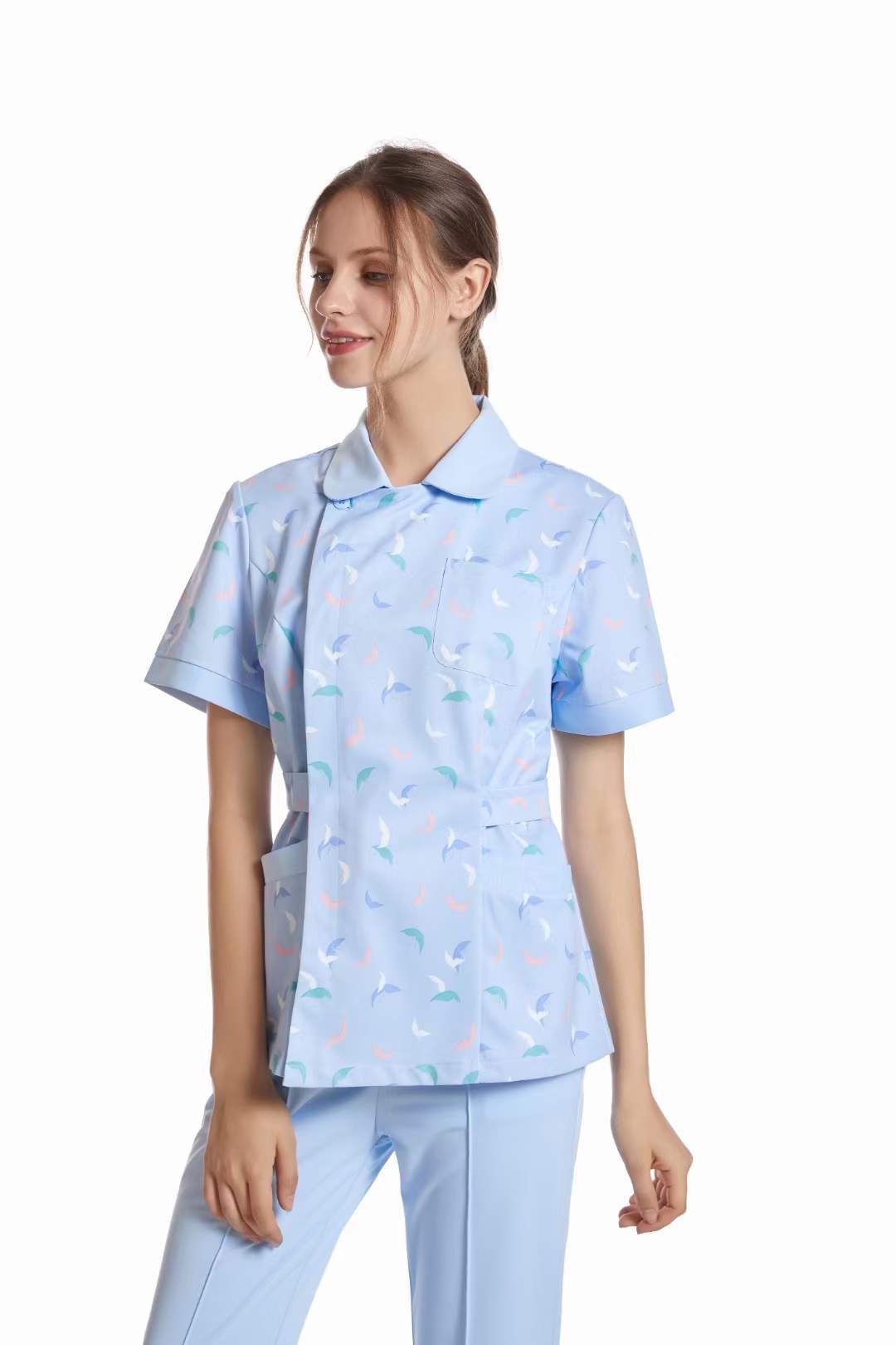 Cotton Disposable Lab Coats Doctors Nurses Men Women Pink Hospital Gown