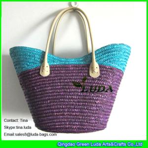 Quality LUDA handmade beach handbags striped fashion wheat straw bag wholesale