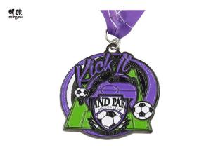 Quality Customized Kids Football Medals Soft Enamel Fill With Polyester Ribbon wholesale