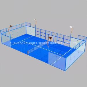 Quality LED Lighting Padel Court Turf , Padel Court Floor 12mm Grass Height wholesale