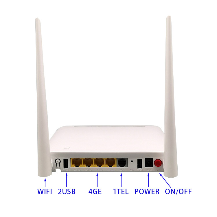 F122 XPON ONU dual band wifi GPON EPON ONT 4GE 2USB 2.4G 5G AC WiFi Fiber Optic Equipment