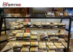 Two Side Opened Bakery Pastry Display Case Wooden Base Cabinet
